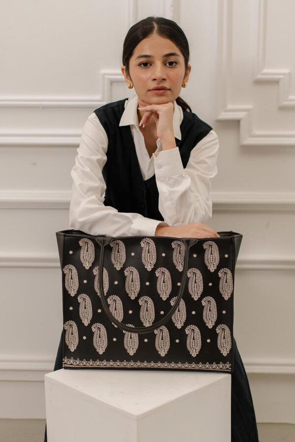 Zellbury Premium PU Tote Bag embroidered - Image 2