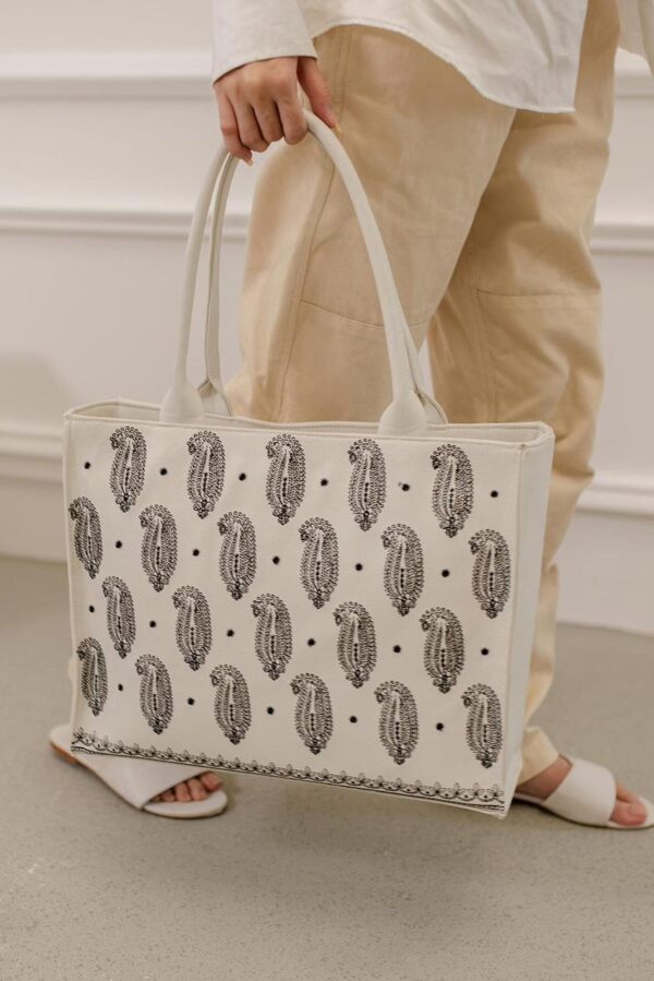 Zellbury Premium PU Tote Bag embroidered